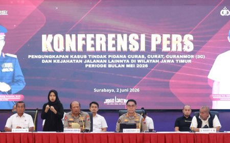 Polda Jatim Ungkap 320 Kasus 3C dan Kejahatan Jalanan Selama Mei 2026      