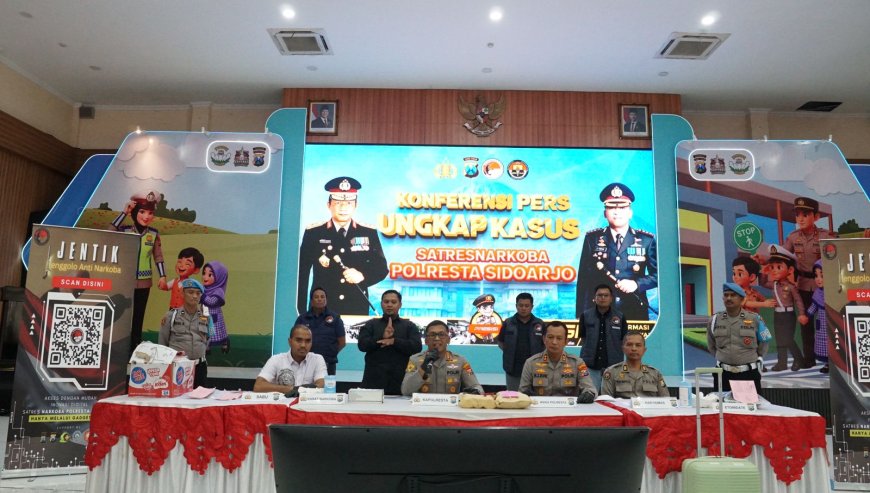 Polresta Sidoarjo Berhasil Menggagalkan Peredaran Narkotika Internasional